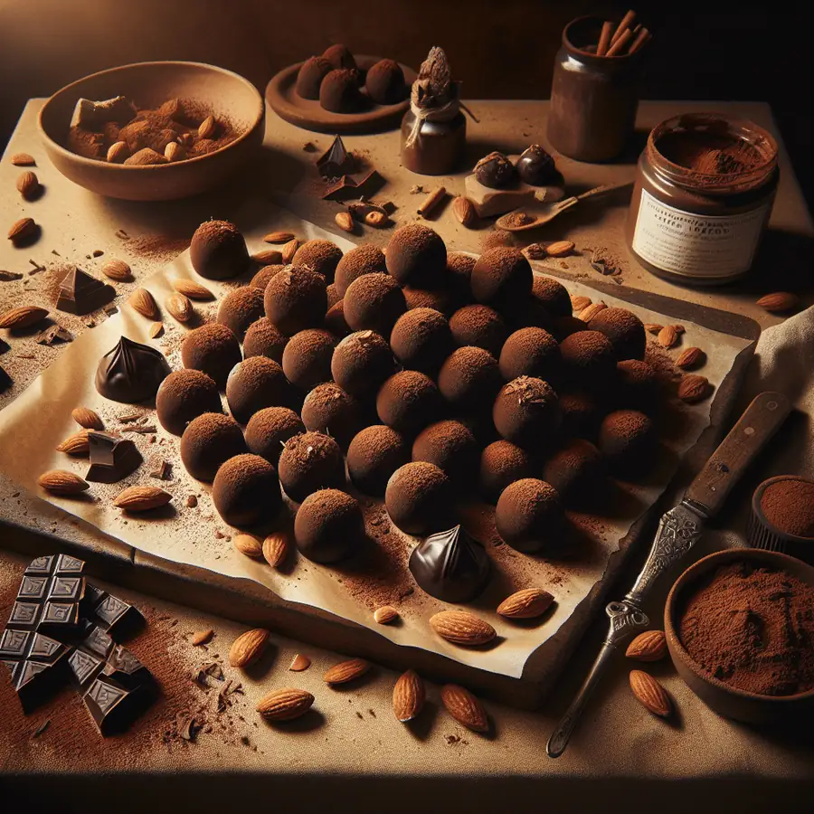 Bombones de Chocolate Oscuro y Almendras