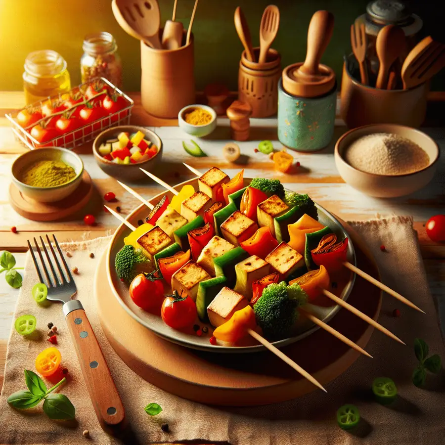 Brochetas de Tofu y Verduras