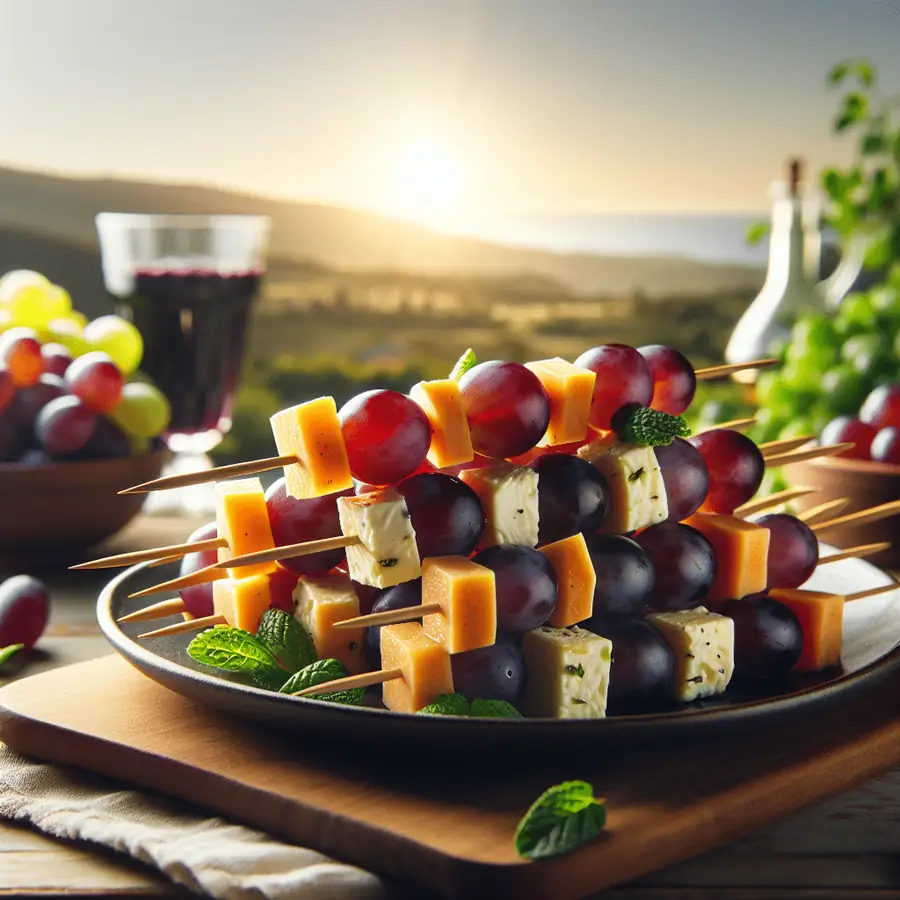 Brochetas de Uvas y Queso