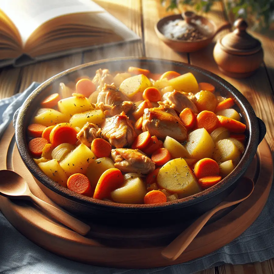 Cacerola de pollo con patatas y zanahorias
