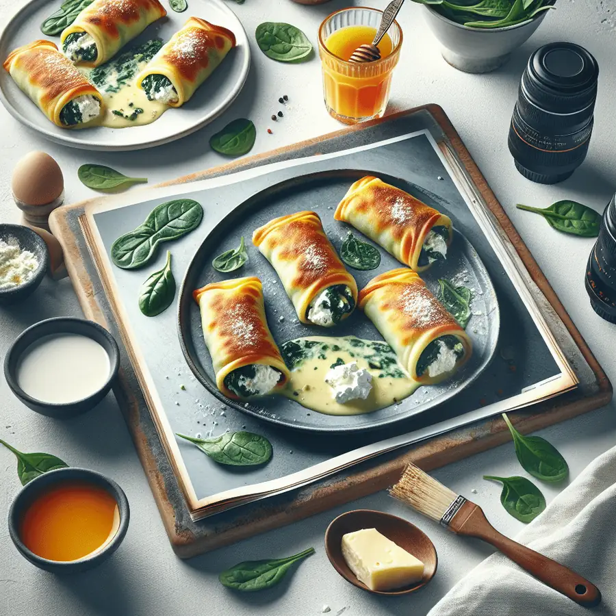 Canelones de espinacas y ricotta