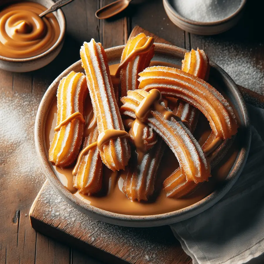 Churros con dulce de leche