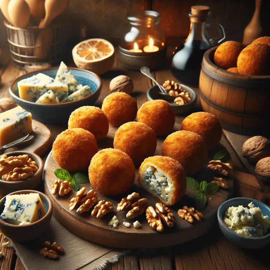 Croquetas de queso azul y nueces