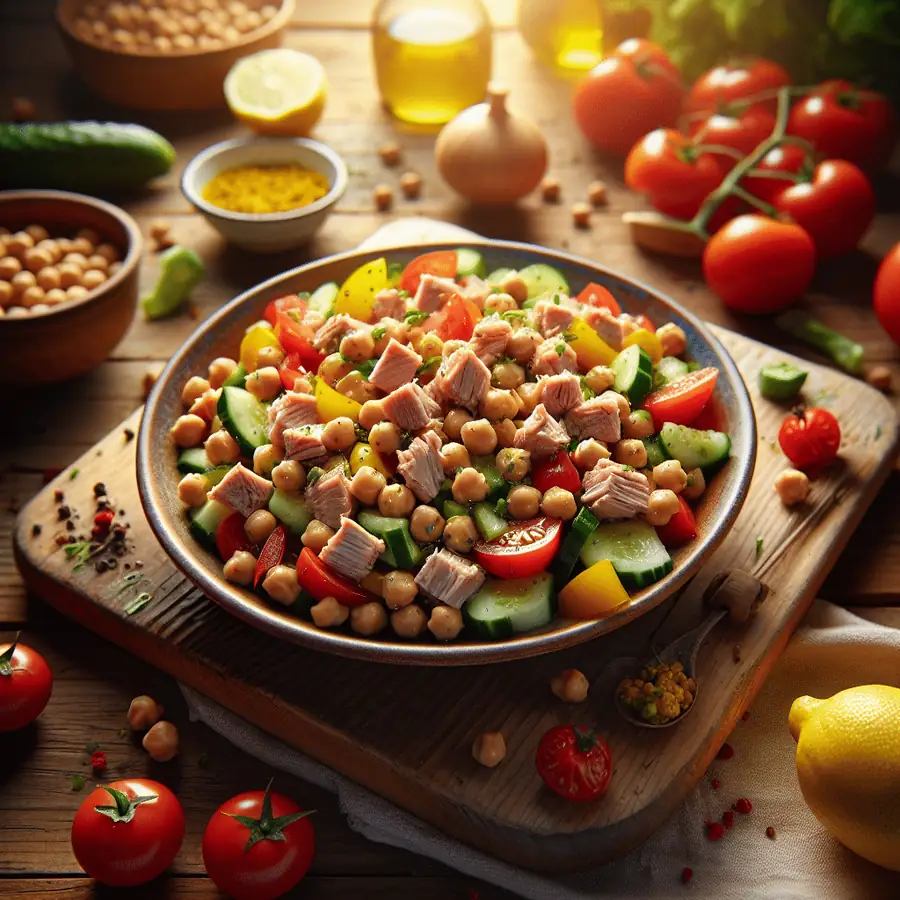 Ensalada de garbanzos y atún