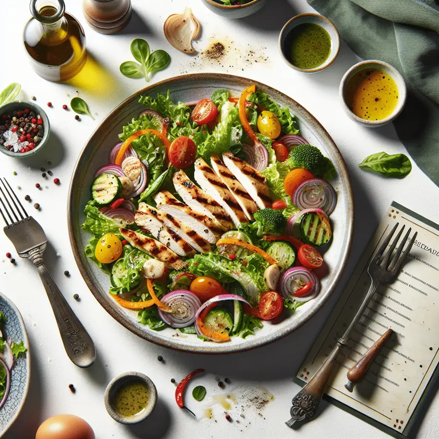 Ensalada de pollo a la parrilla