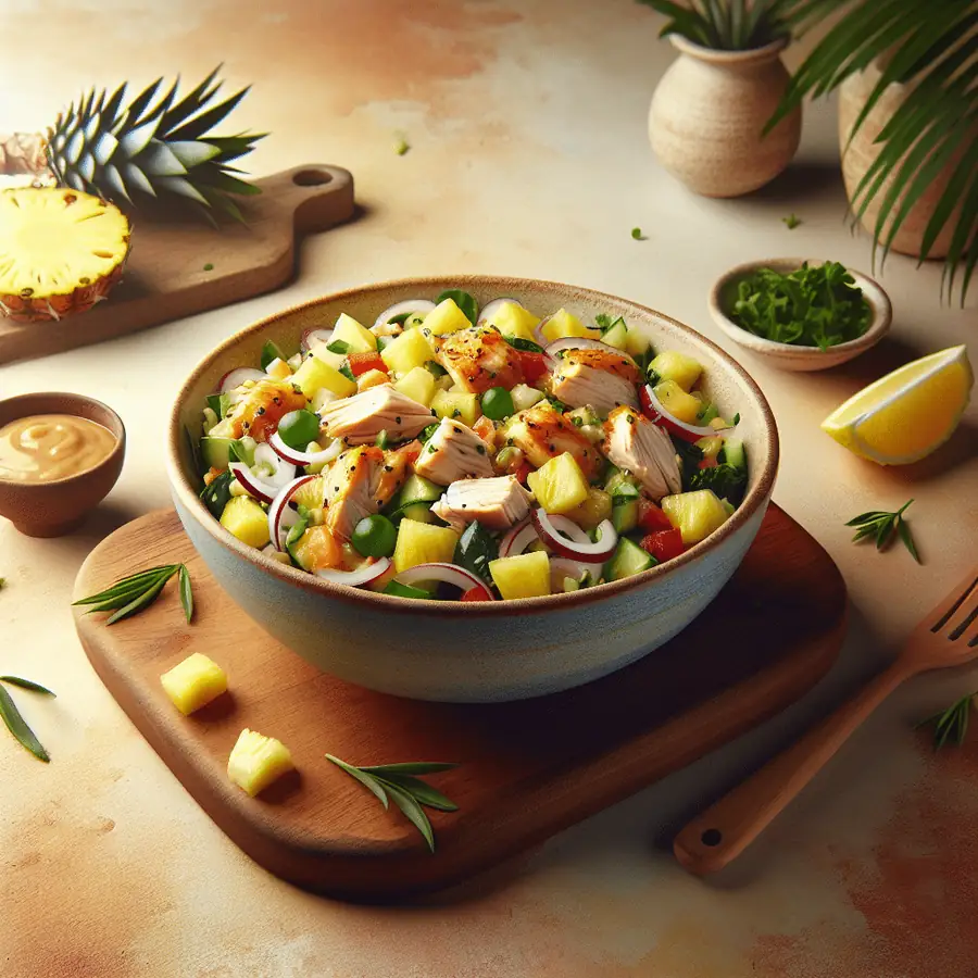 Ensalada de pollo con piña