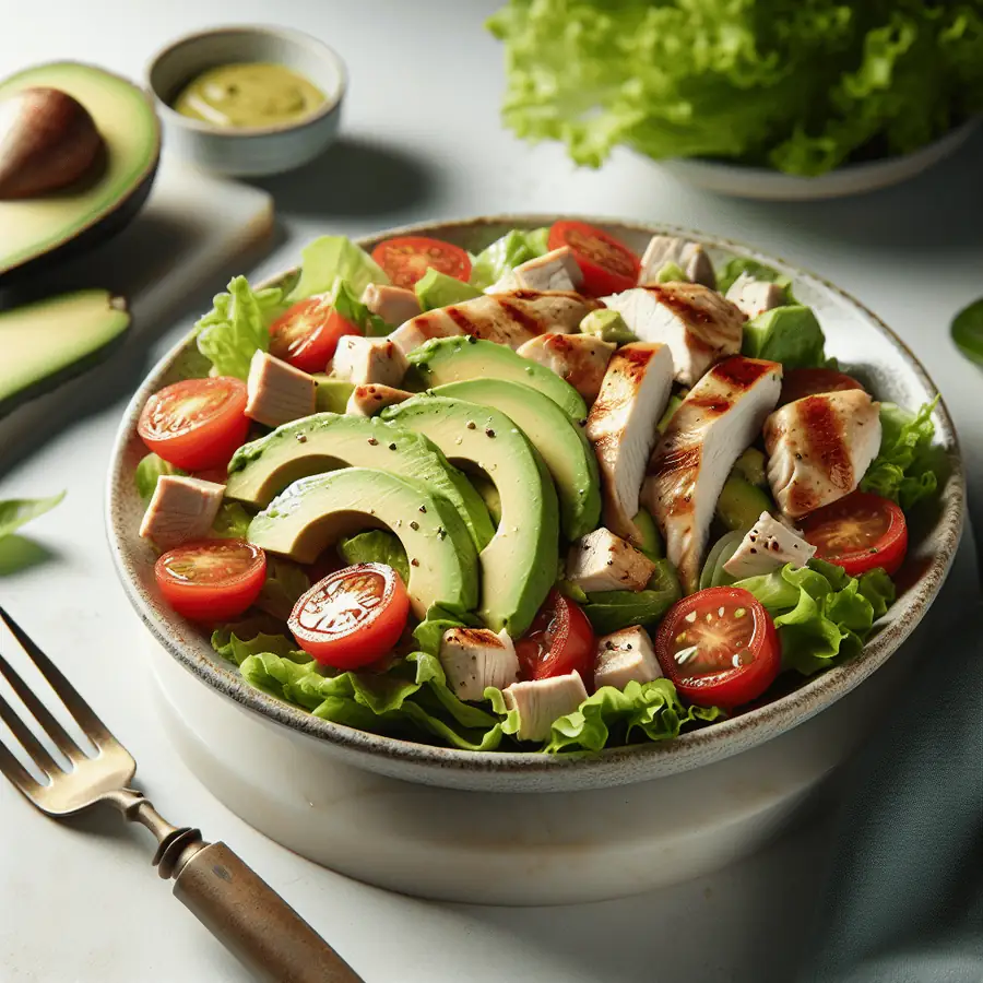 Ensalada de pollo y aguacate