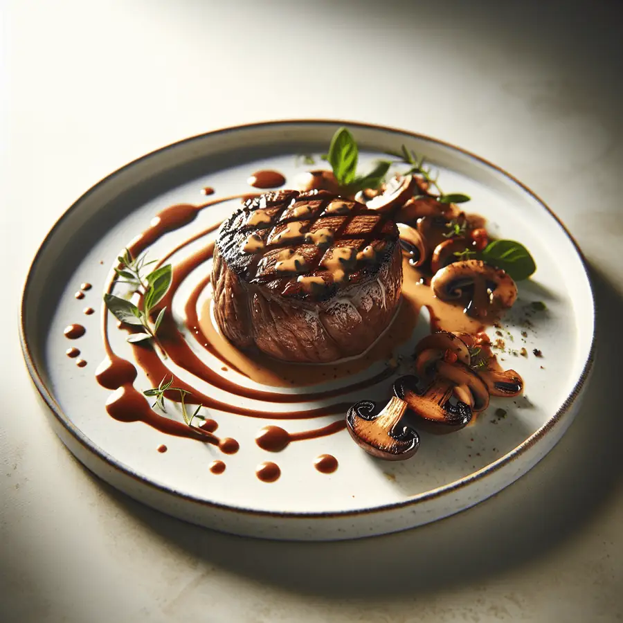Filete Mignon con Salsa de Champiñones y Brandy