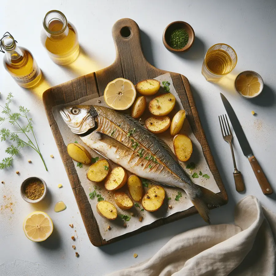 Merluza a la sidra con patatas