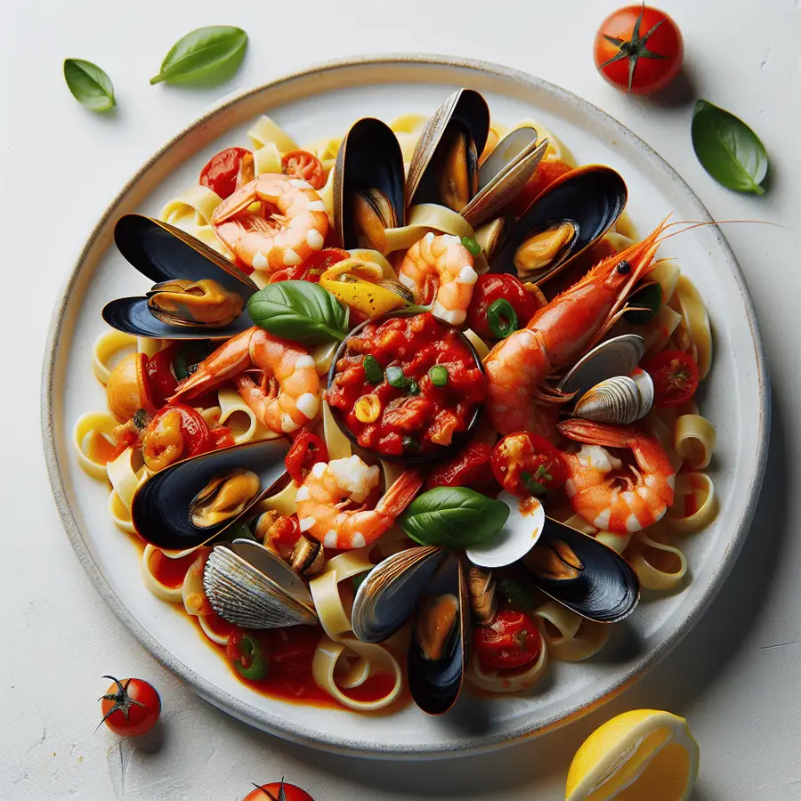Pasta Frutti di Mare con Salsa Marinara Picante