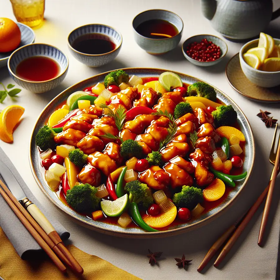 Pollo agridulce al estilo chino