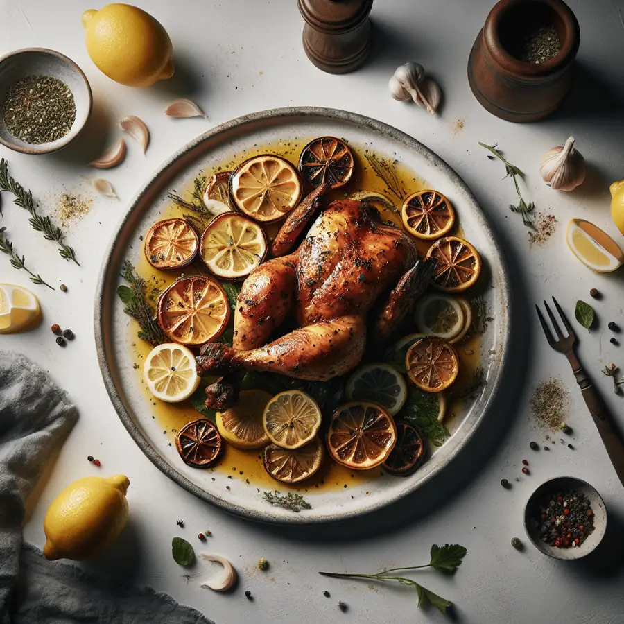 Pollo asado al limón