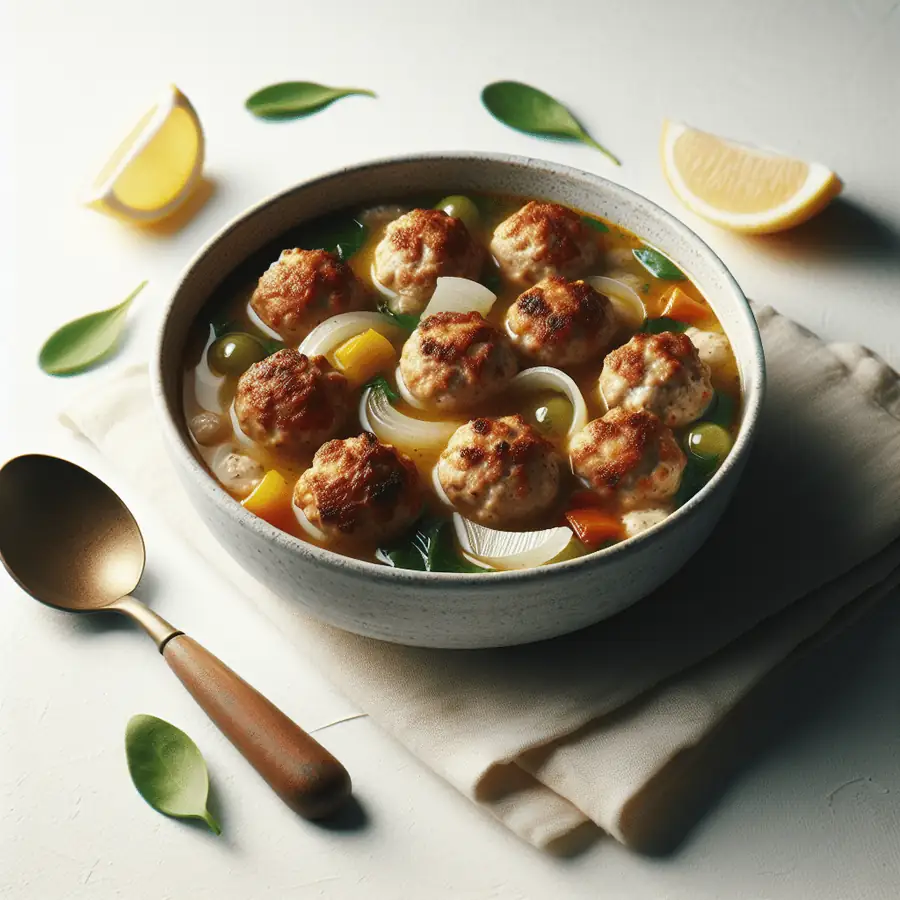 Sopa de Albóndigas de Pollo