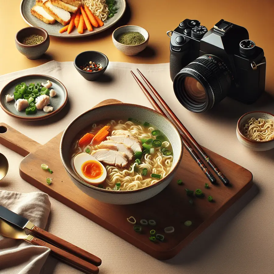 Sopa de Fideos Ramen con Pollo y Verduras