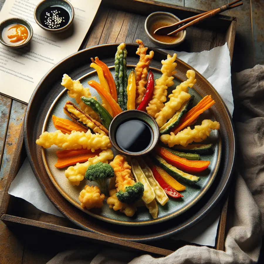 Tempura de verduras con salsa de soja