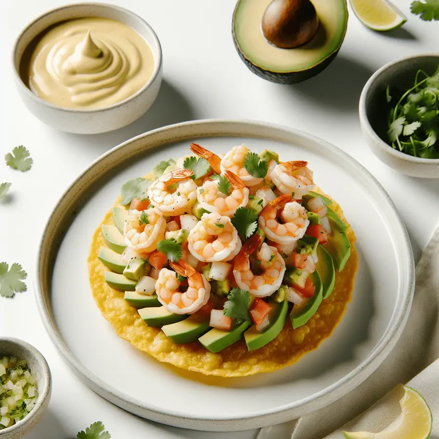 Tostadas de Ceviche de Camarón con Aguacate