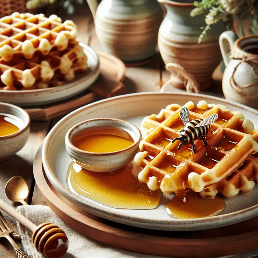 Waffles con miel