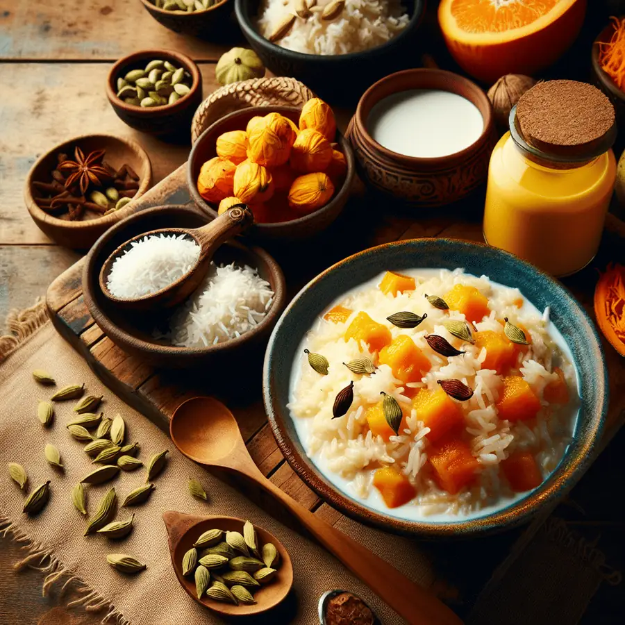 Arroz con leche de coco y cardamomo