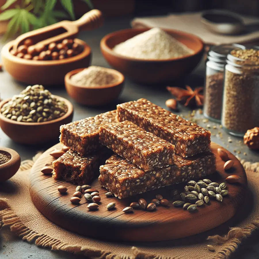 Barras de proteína caseras con cáñamo