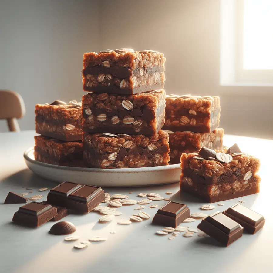 Barritas de chocolate y avena