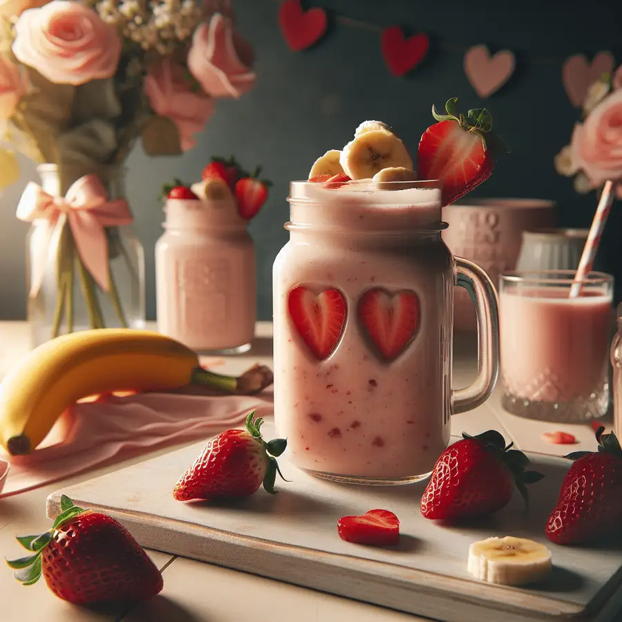 Batido de Fresas y Plátano: Brindis de San Valentín