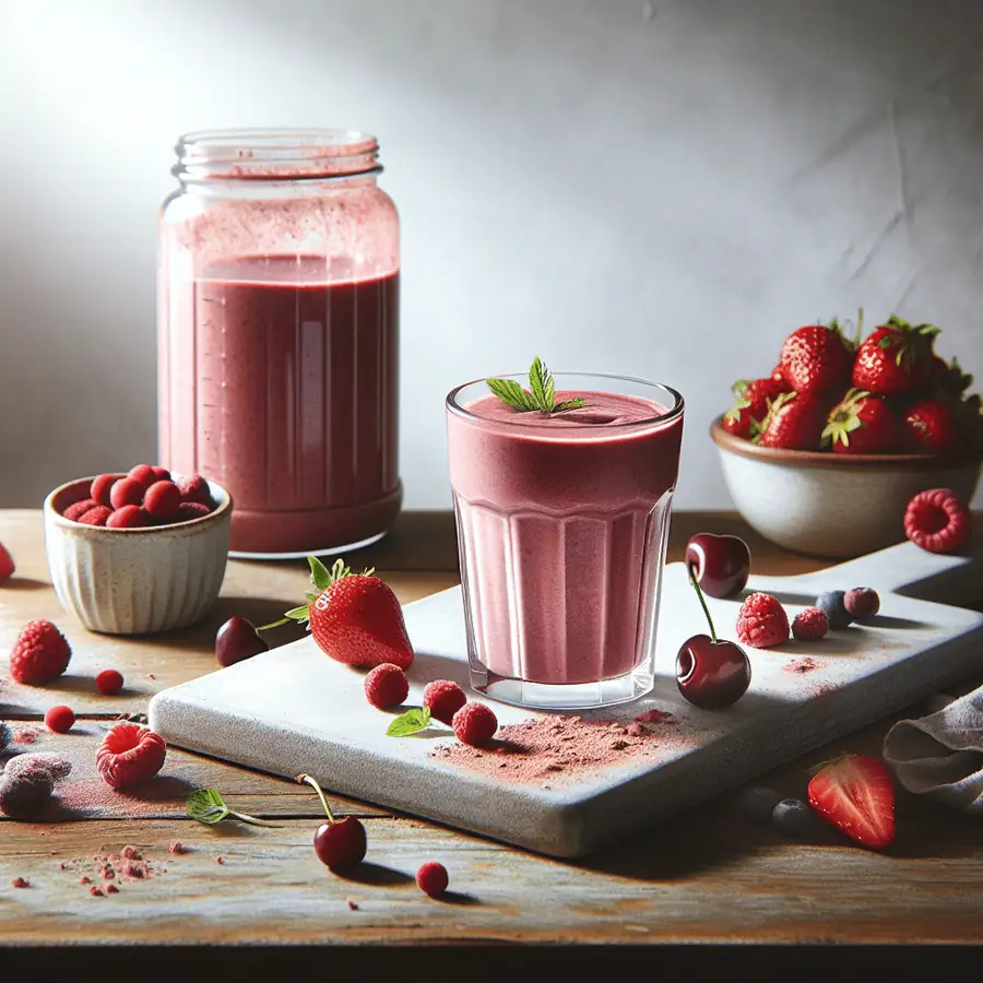 Batido de Proteínas con Frutos Rojos