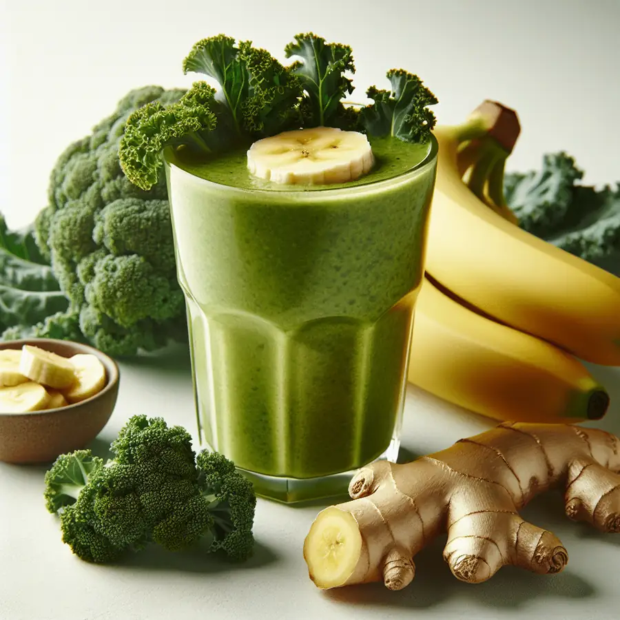 Batido de kale, plátano y jengibre