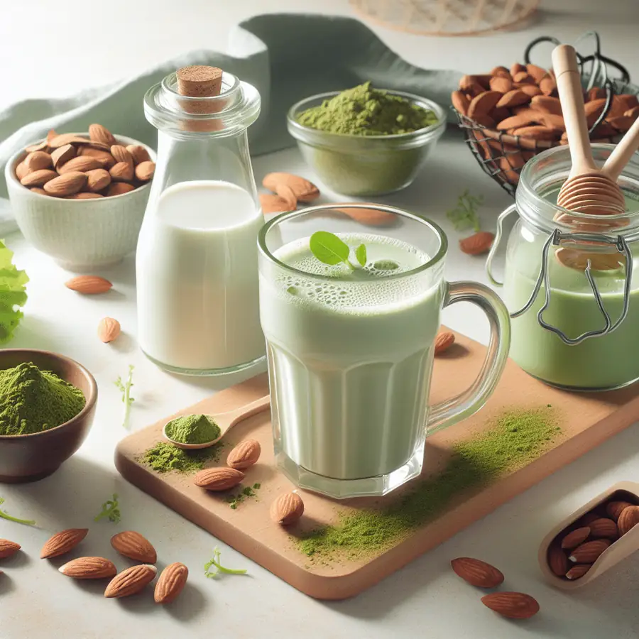 Batido de matcha con leche de almendra