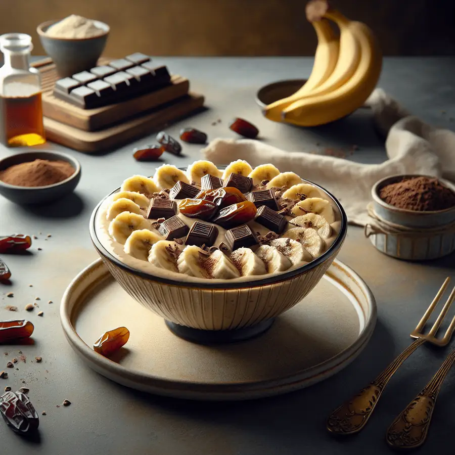 Batido de plátano, cacao y dátiles