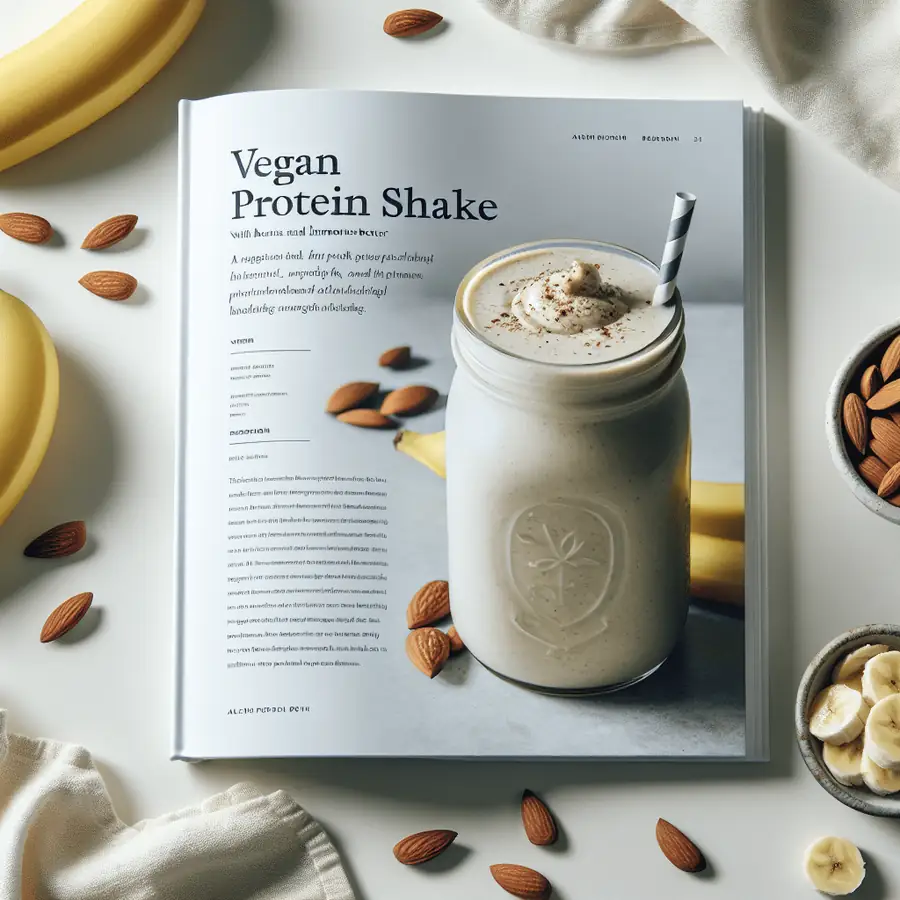 Batido de proteína vegana con plátano y mantequilla de almendra