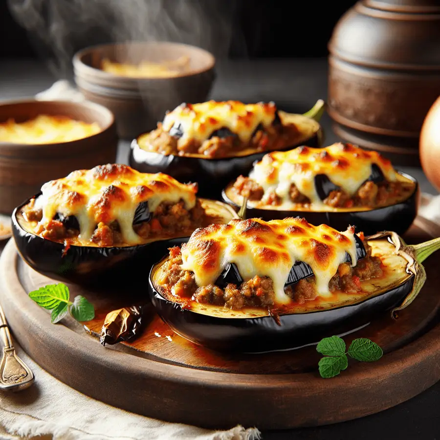 Berenjenas rellenas de carne gratinadas