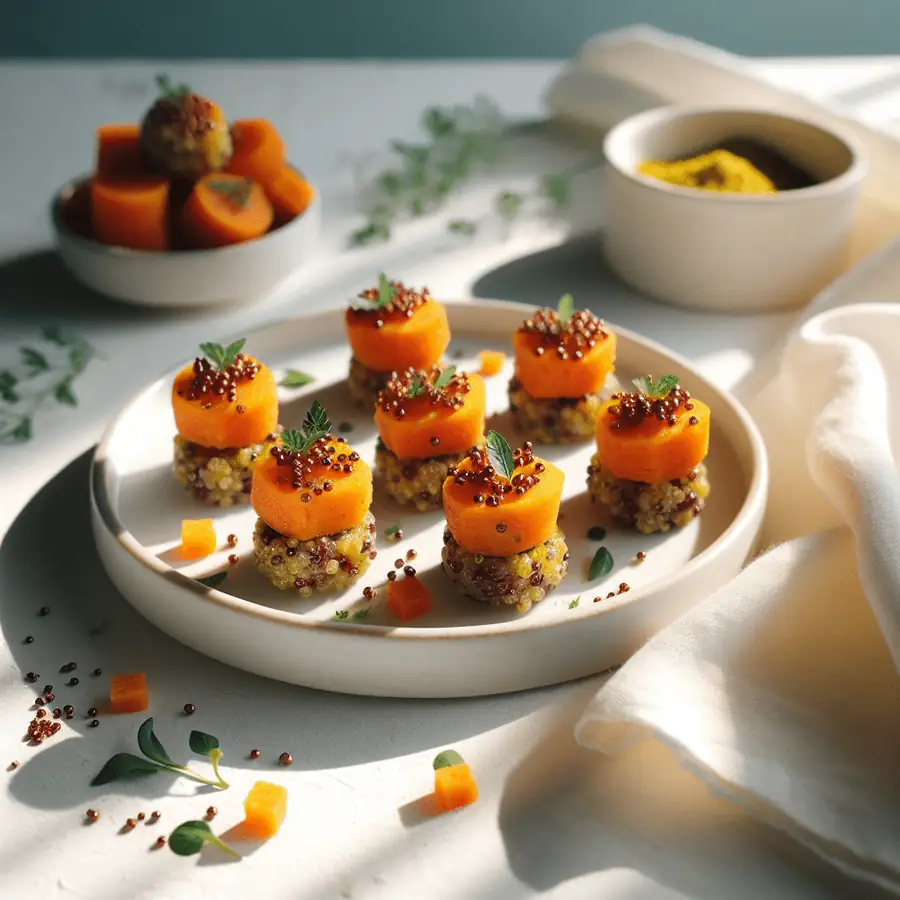 Bocaditos de camote y quinoa