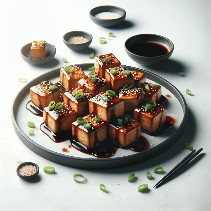 Bocaditos de tofu al teriyaki