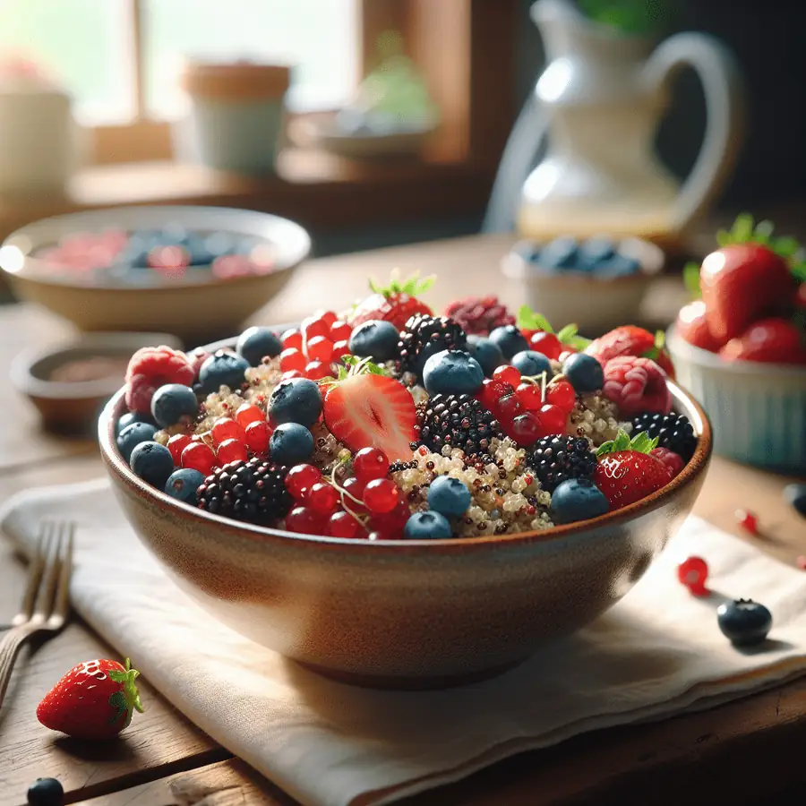 Bowl Energético de Quinoa y Frutas del Bosque