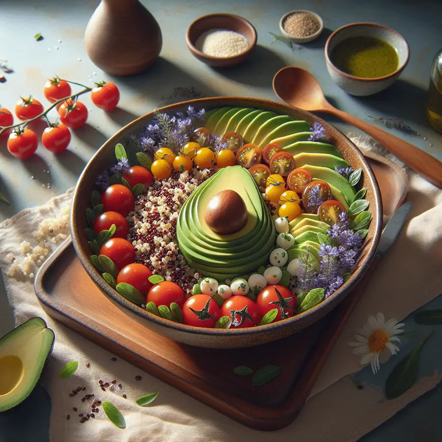 Bowl de Quinoa, Aguacate y Tomates Cherry