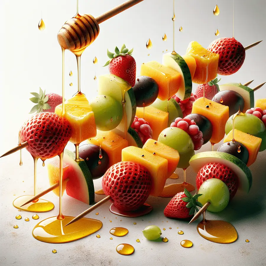 Brochetas de Frutas con Miel y Limón