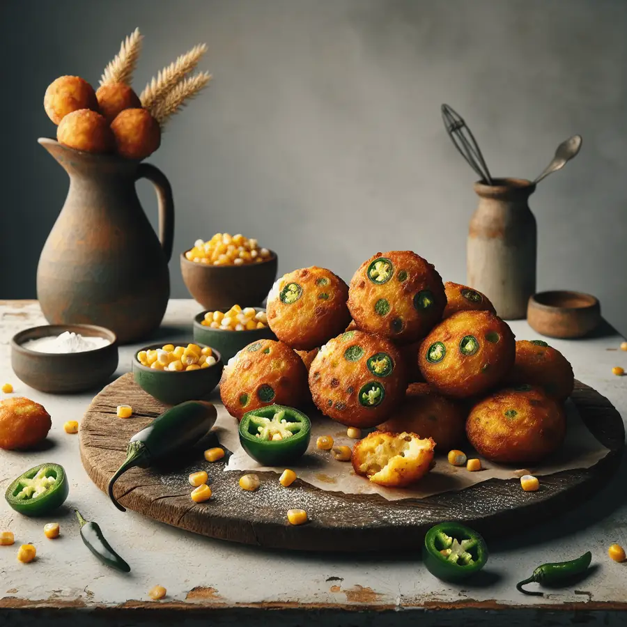Buñuelos de maíz y jalapeño