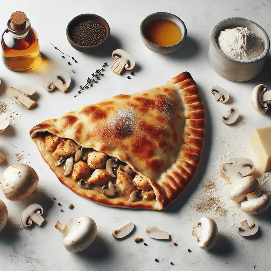 Calzone de pollo y champiñones