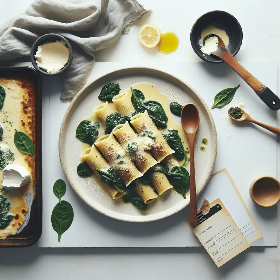 Canelones de espinacas y ricotta vegana