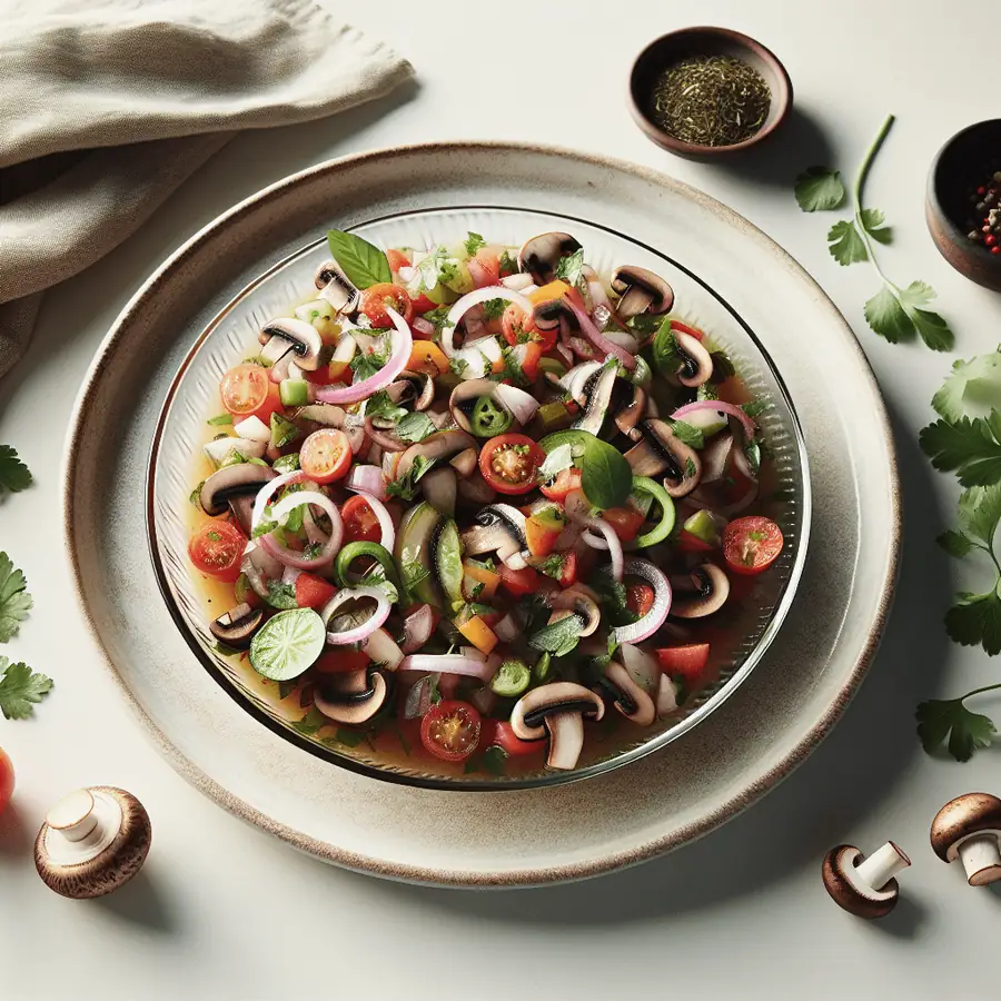Ceviche de champiñones