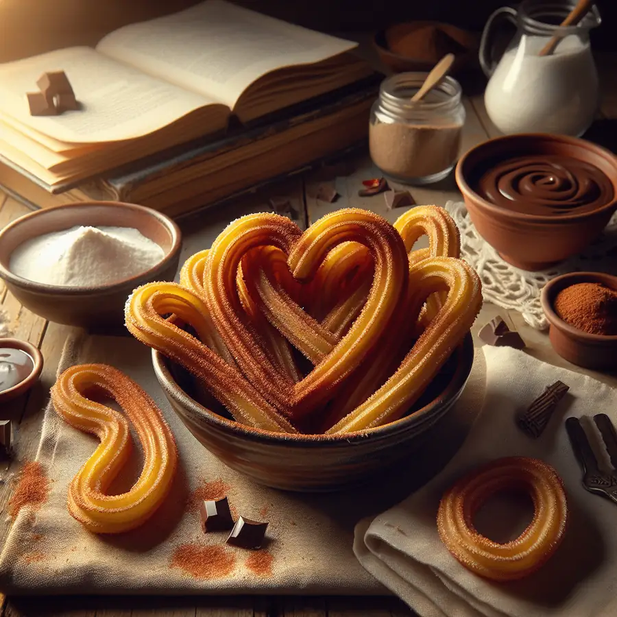 Churros de Amor con Salsa de Chocolate Picante
