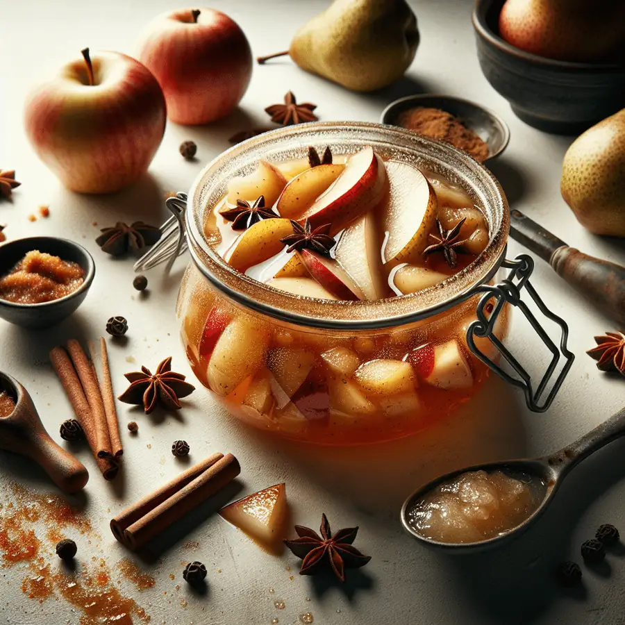 Compota de manzana y pera especiada