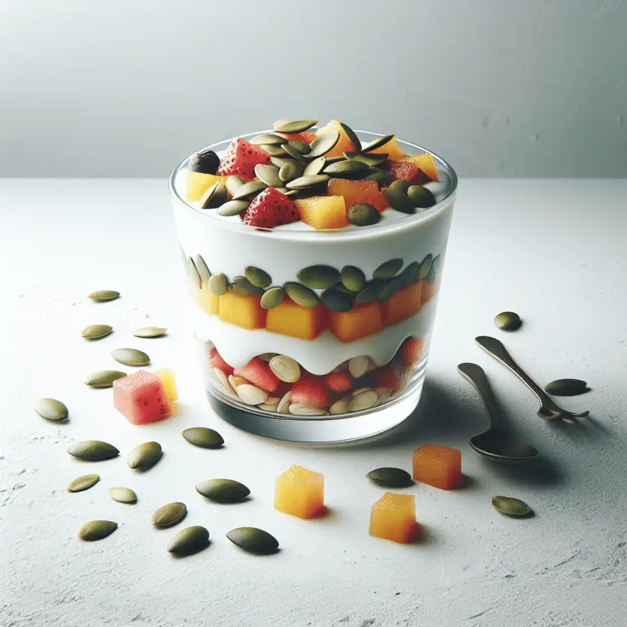 Copa de Yogur, Frutas y Semillas de Calabaza