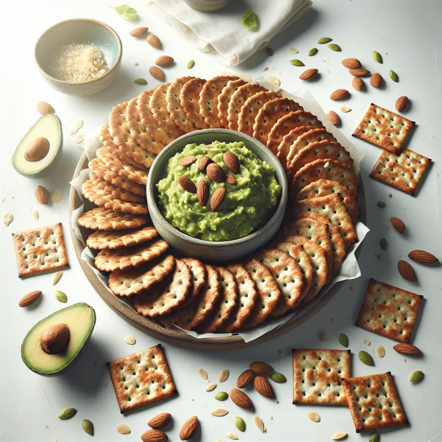 Crackers de Almendra y Semillas con Guacamole