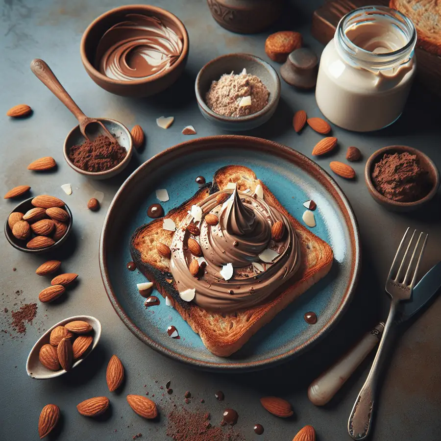 Crema de Almendras y Cacao con Tostadas Integrales