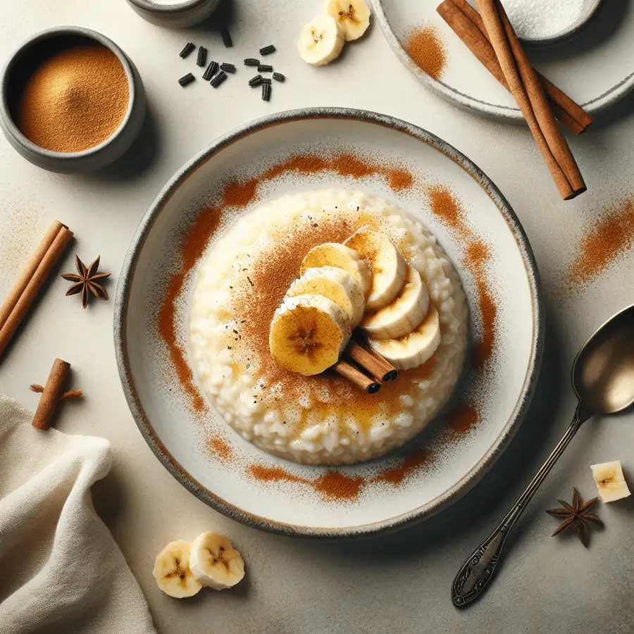 Crema de Arroz con Canela y Plátano