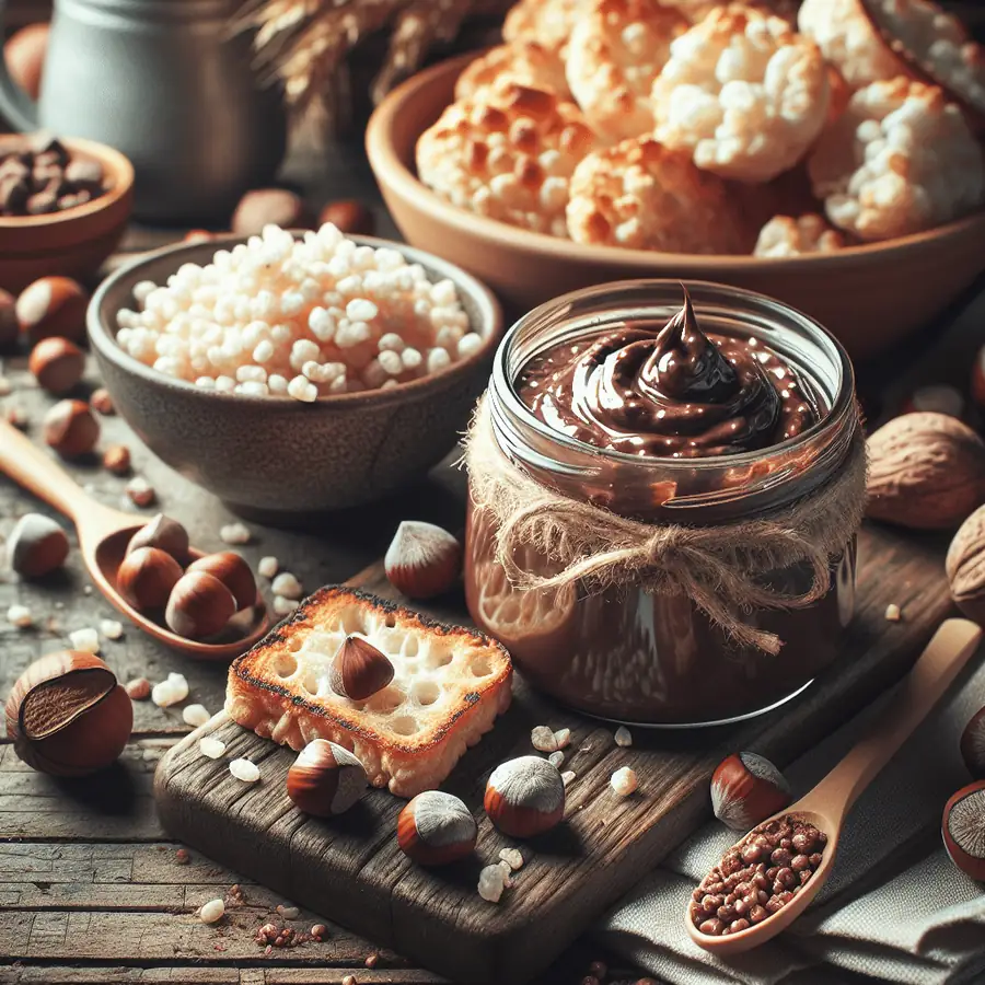 Crema de Avellanas y Cacao sobre Pan de Arroz