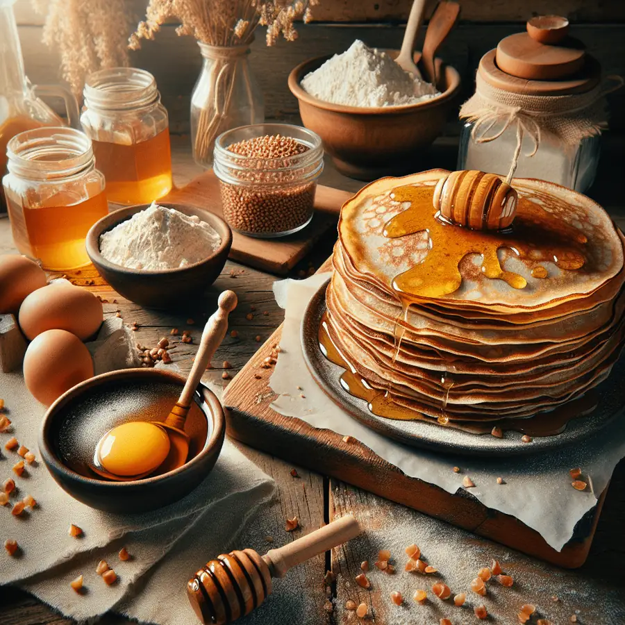 Crepas de Trigo Sarraceno con Miel