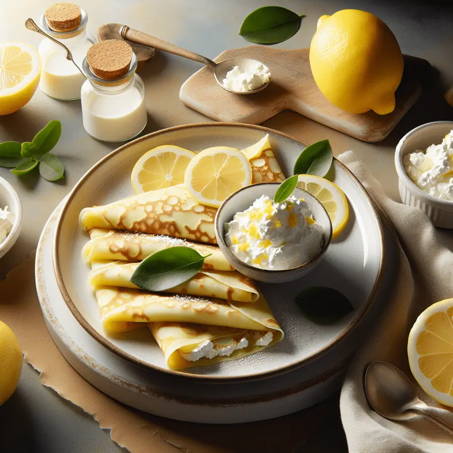 Crepes Rellenos de Ricotta y Limón
