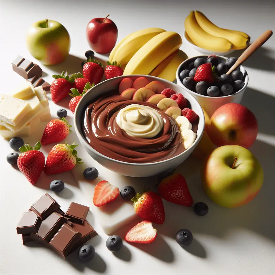 Dip de Chocolate y Queso Crema con Frutas